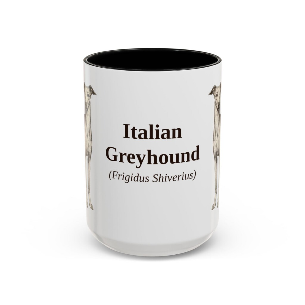 15oz Italian Greyhound Latin Mug, Vintage Dog Coffee Mug, Dog Lover Gift