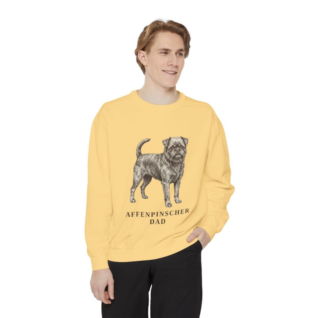 Affenpinscher Dad Sweatshirt, Butter, person 1 front