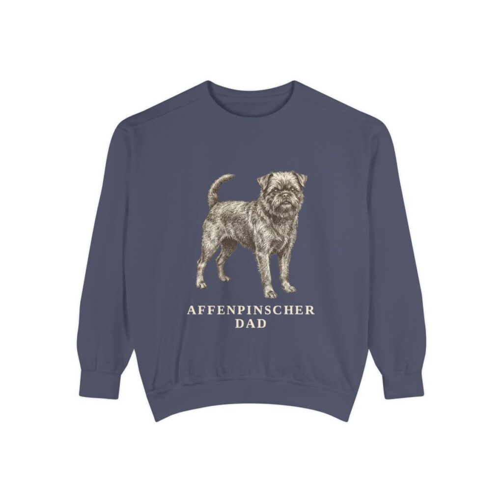 Affenpinscher Dad Sweatshirt, Denim, front view