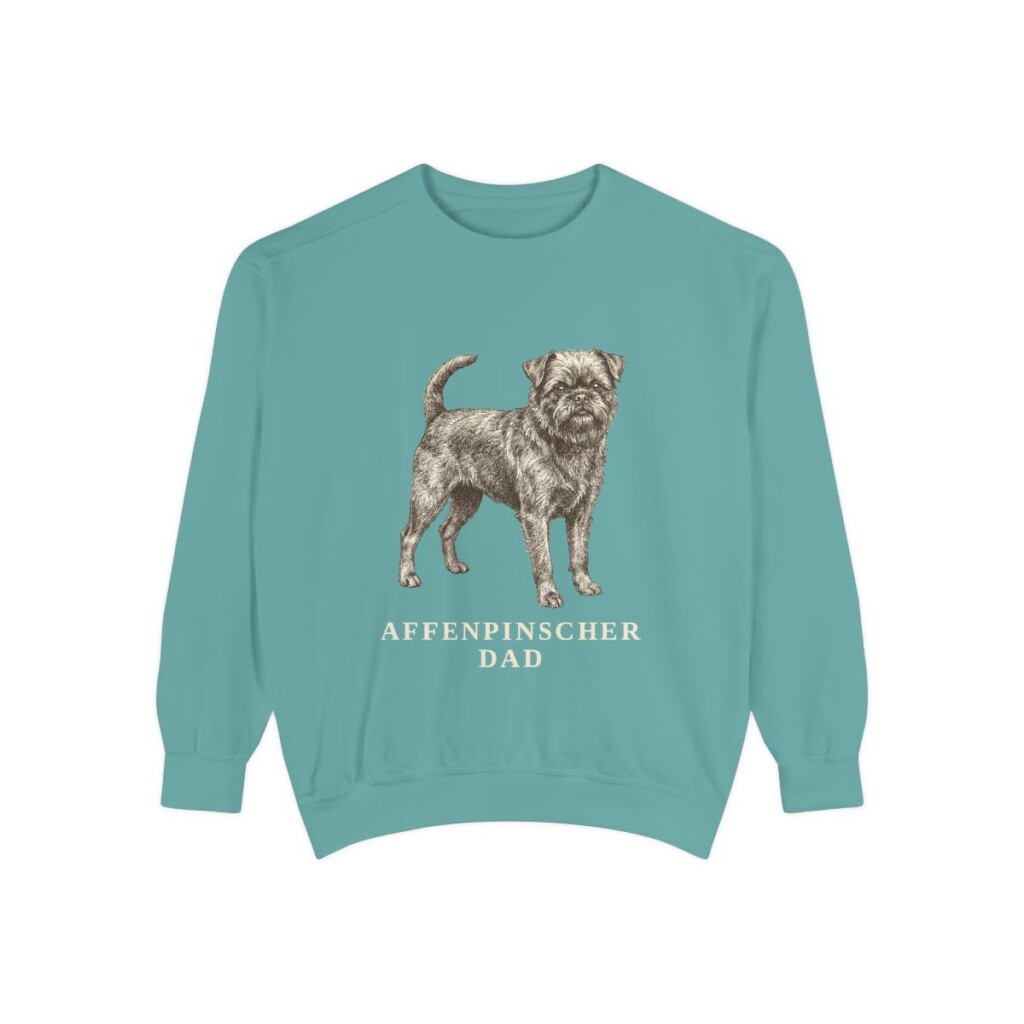 Affenpinscher Dad Sweatshirt, Seafoam, front view