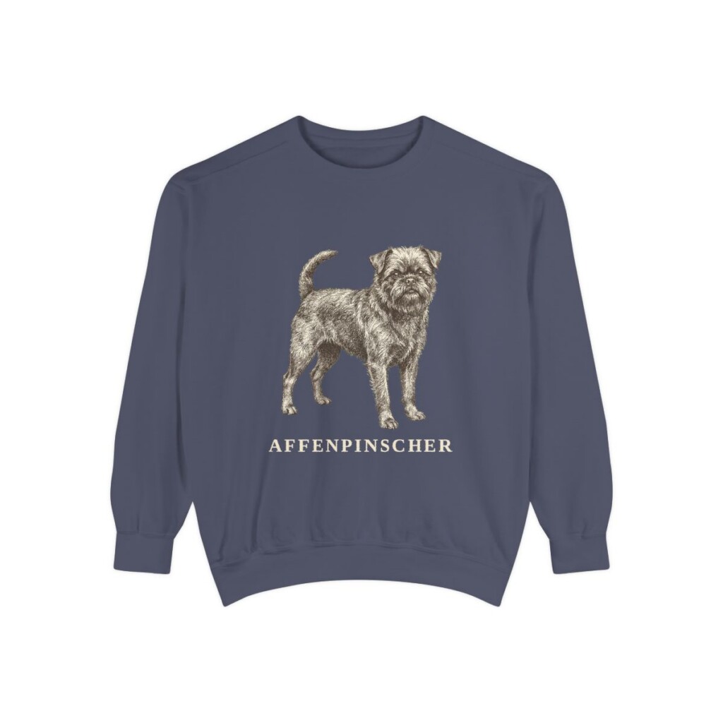 Affenpinscher Sweatshirt, Denim, front view
