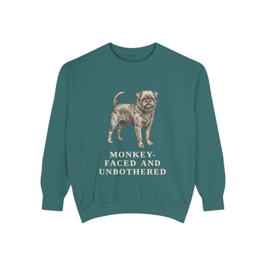 Affenpinscher Humor Sweatshirt, Blue Spruce, front view