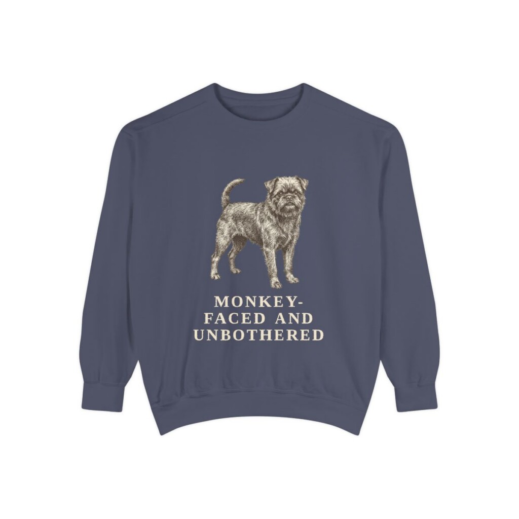 Affenpinscher Humor Sweatshirt, Denim, front view