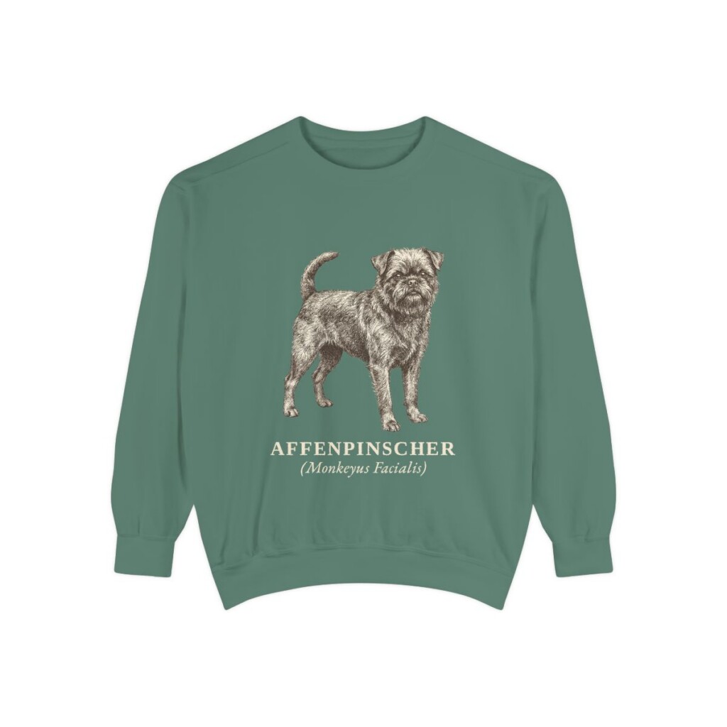 Affenpinscher Latin Sweatshirt, Light Green, front view