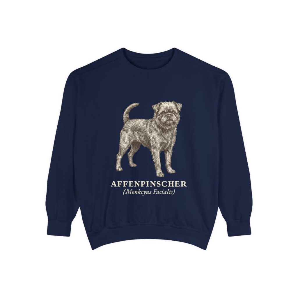 Affenpinscher Latin Sweatshirt, True Navy, front view
