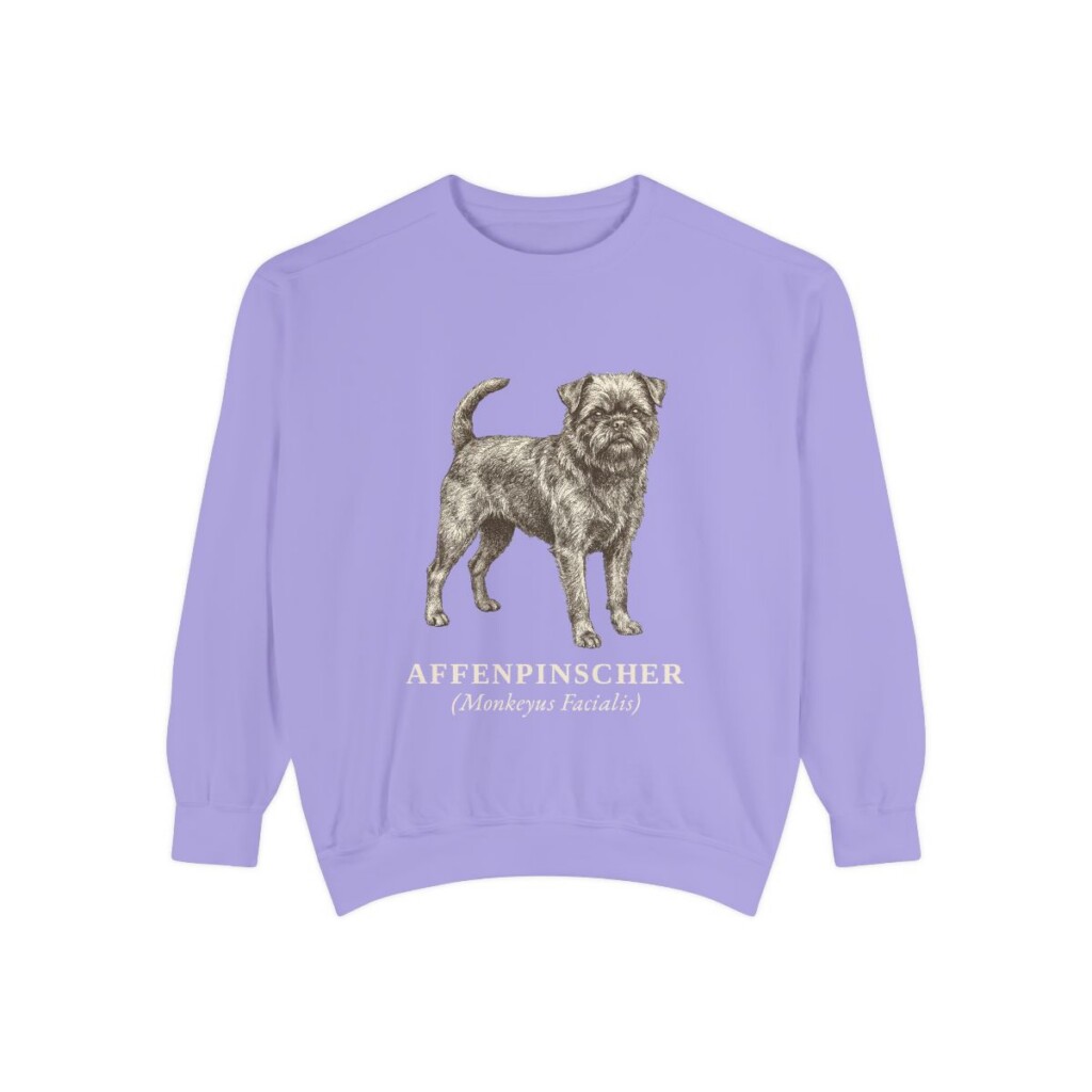 Affenpinscher Latin Sweatshirt, Violet, front view