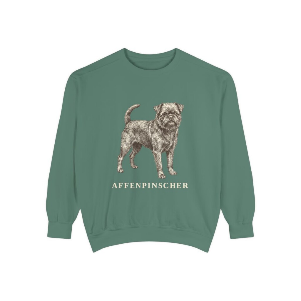 Affenpinscher Sweatshirt, Light Green, front view
