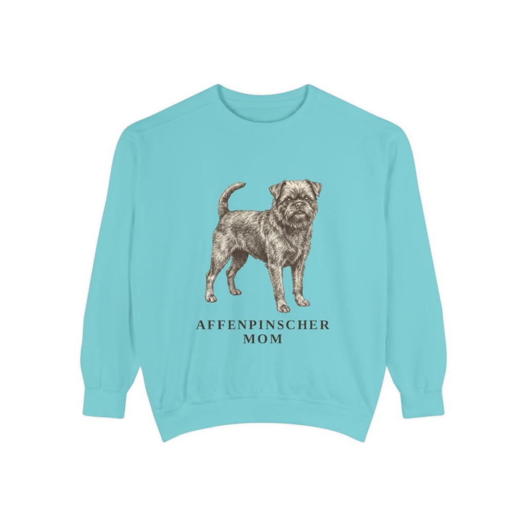 Affenpinscher Mom Sweatshirt, Chalky Mint, front view