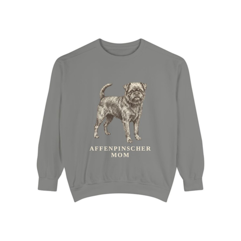 Affenpinscher Mom Sweatshirt, Grey, front view