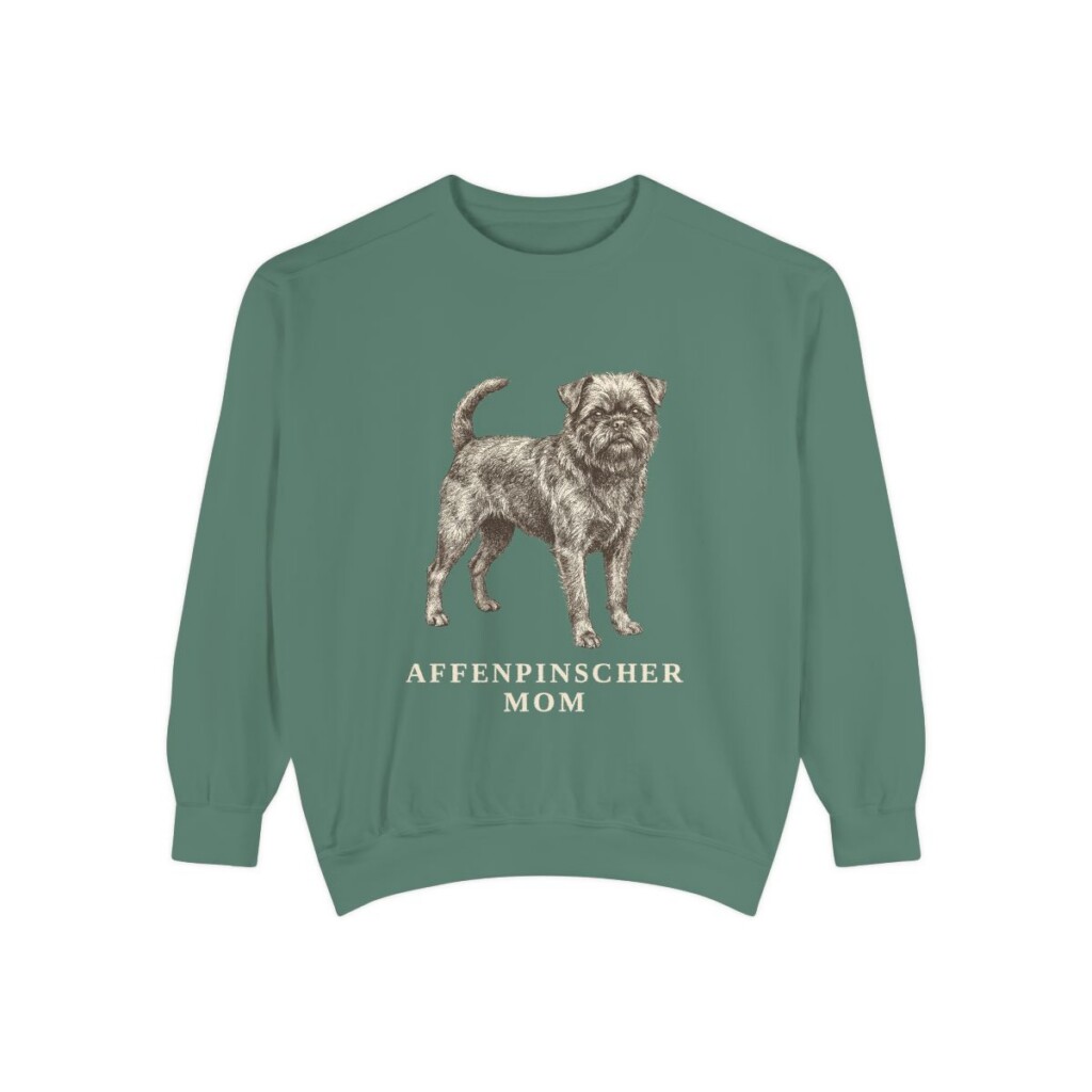 Affenpinscher Mom Sweatshirt, Light Green, front view