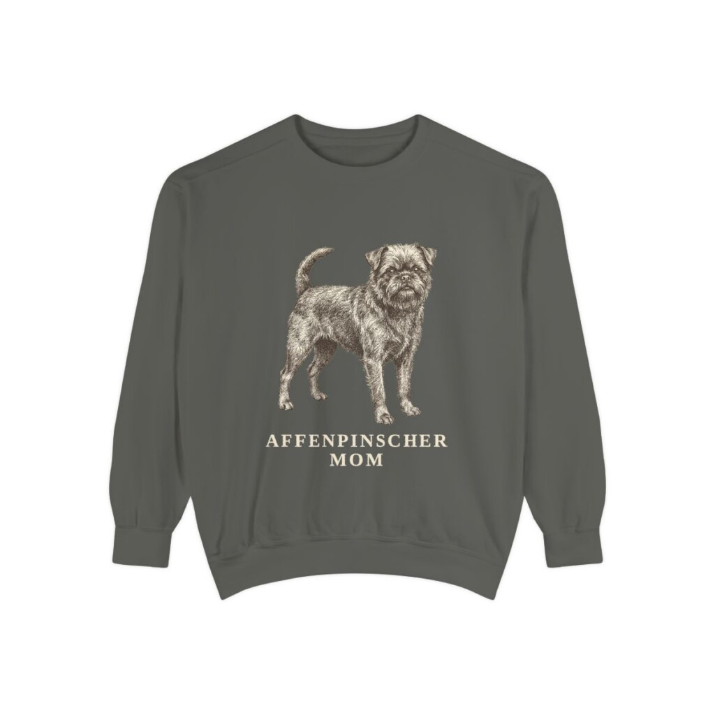 Affenpinscher Mom Sweatshirt, Pepper, front view