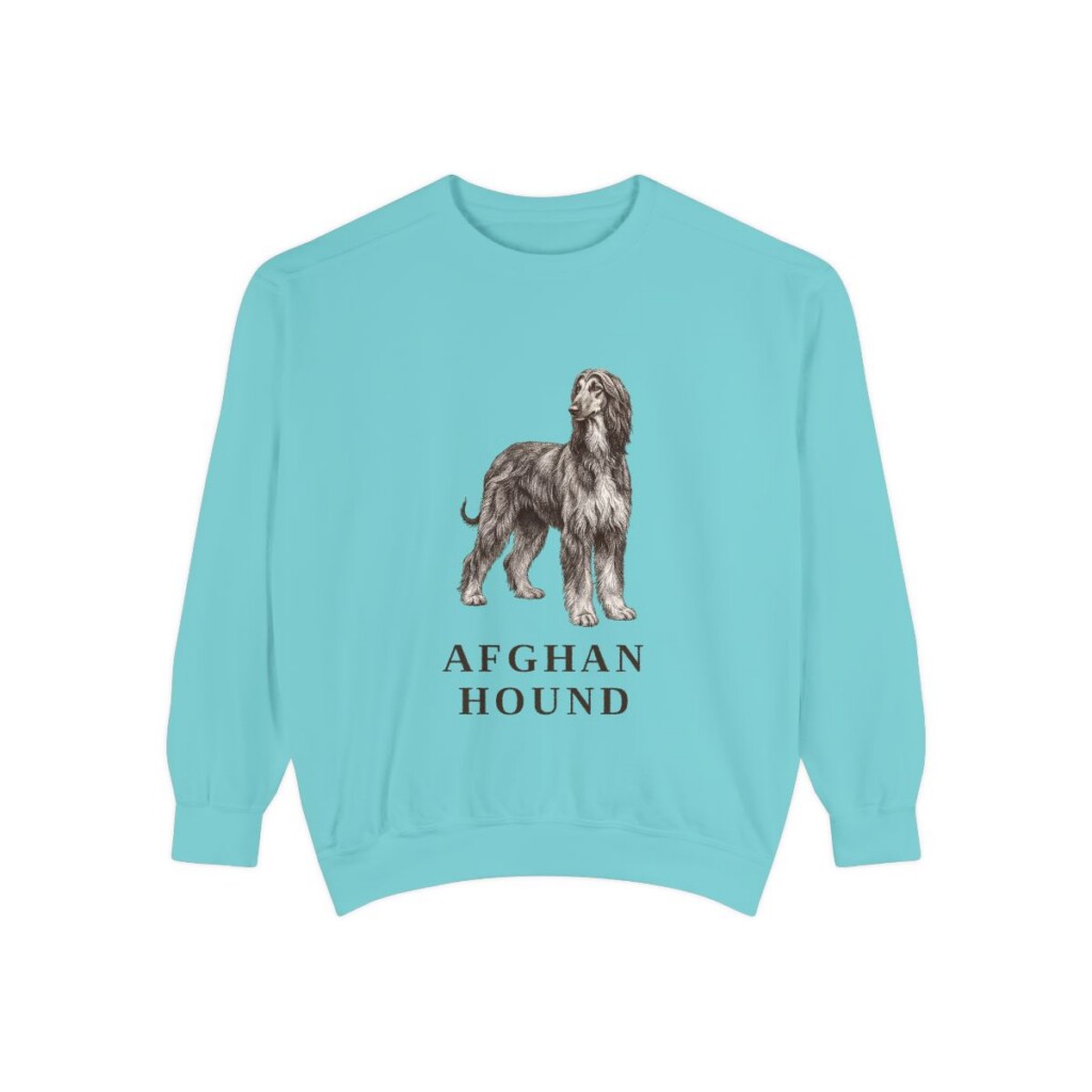 Afghan Hound Sweatshirt, Chalky Mint, front view