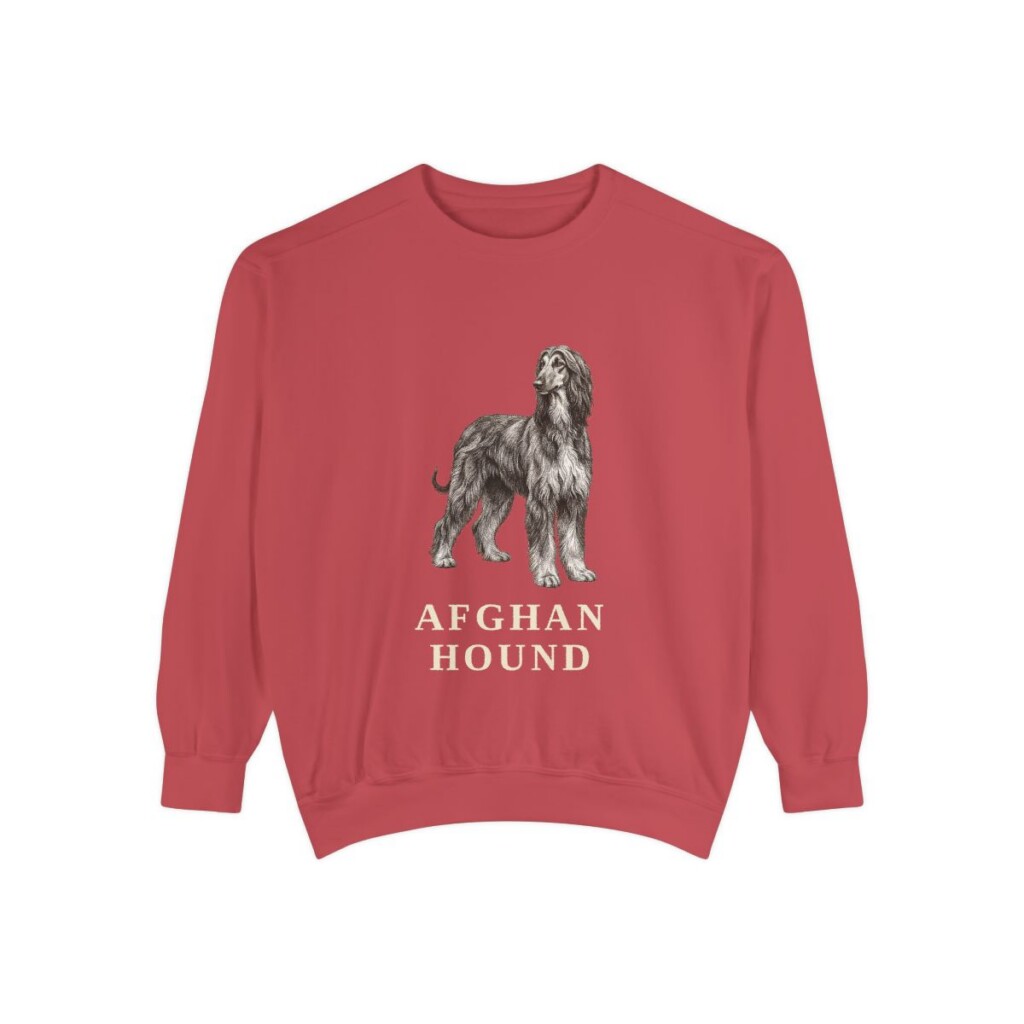 Afghan Hound Sweatshirt, Crimson, front view