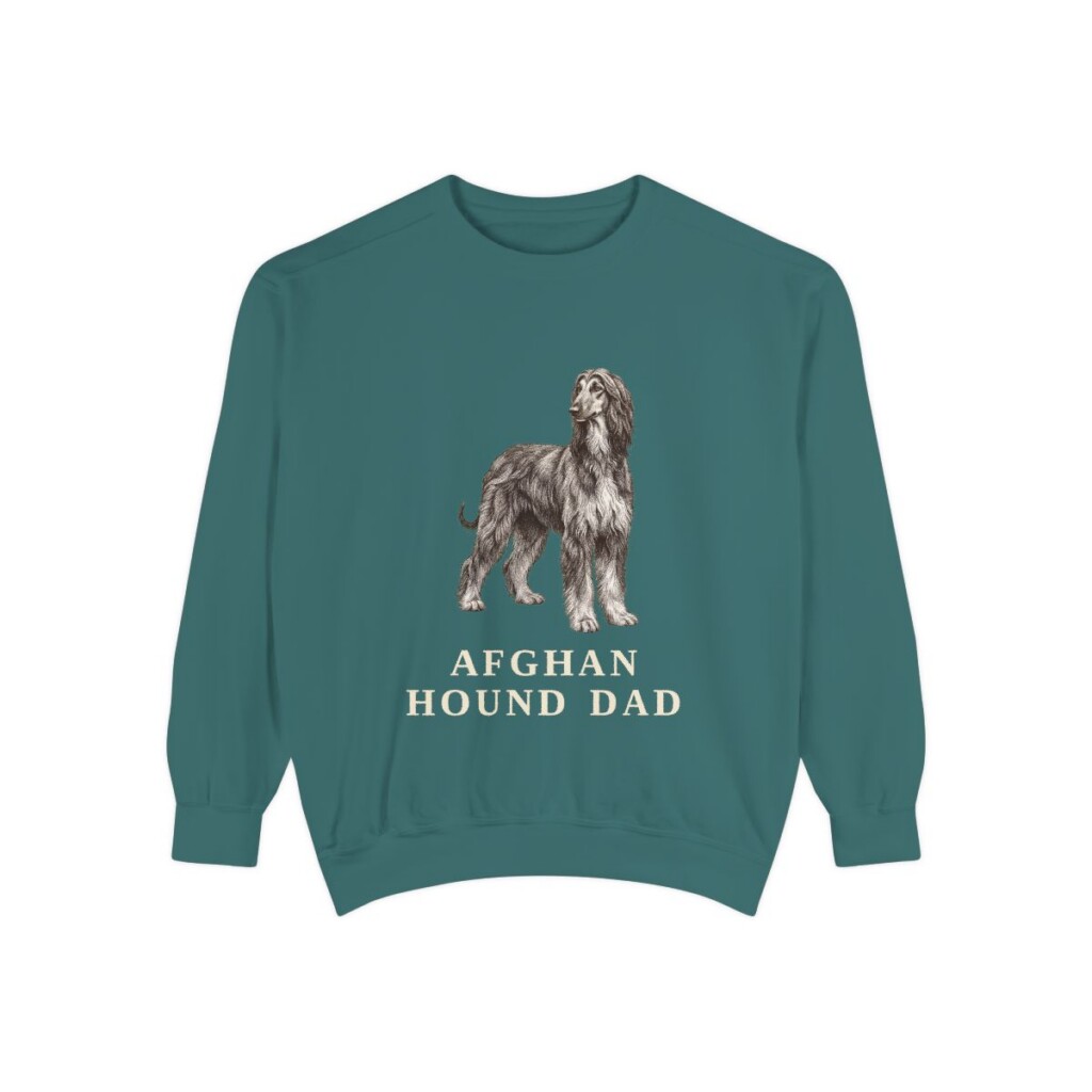 Afghan Hound Dad Sweatshirt, Blue Spruce, front view