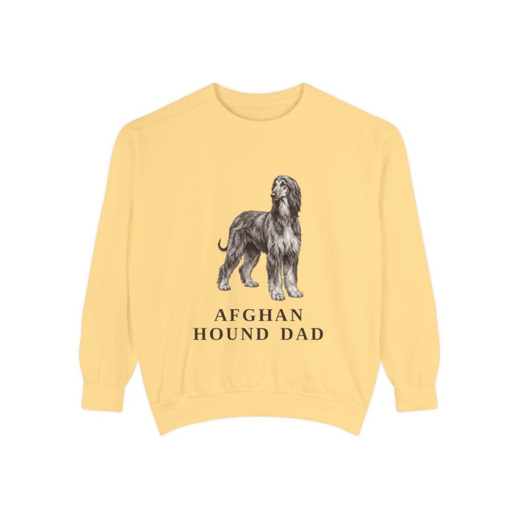Afghan Hound Dad Sweatshirt, Butter, front view