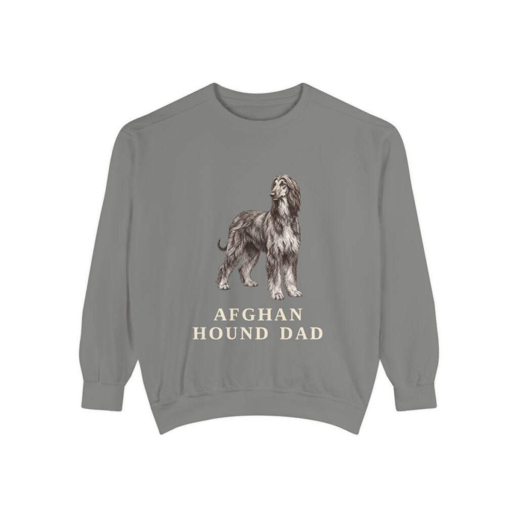 Afghan Hound Dad Sweatshirt, Grey, front view