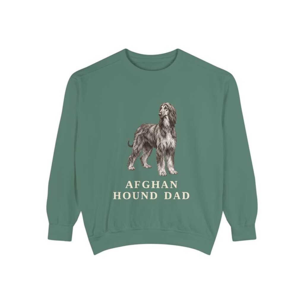 Afghan Hound Dad Sweatshirt, Light Green, front view