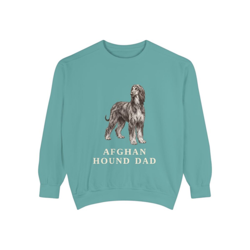 Afghan Hound Dad Sweatshirt, Seafoam, front view