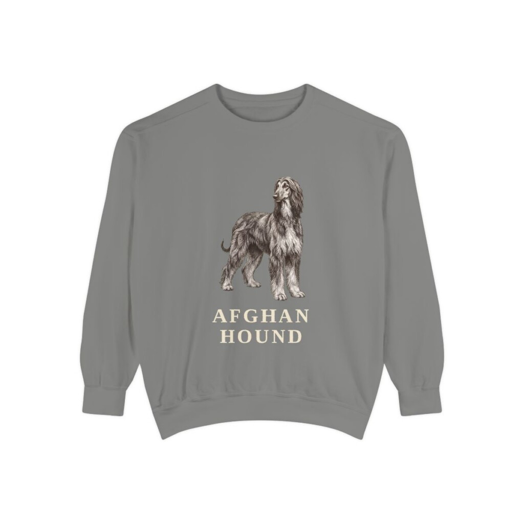 Afghan Hound Sweatshirt, Grey, front view