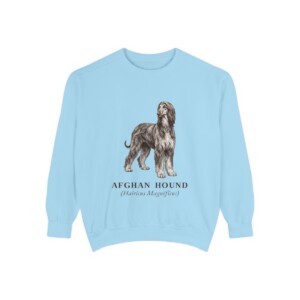 Afghan Hound Latin Sweatshirt, Chambray, front view