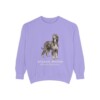 Afghan Hound Latin Sweatshirt, Violet, front view