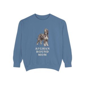Afghan Hound Mom Sweatshirt, Blue Jean, front view