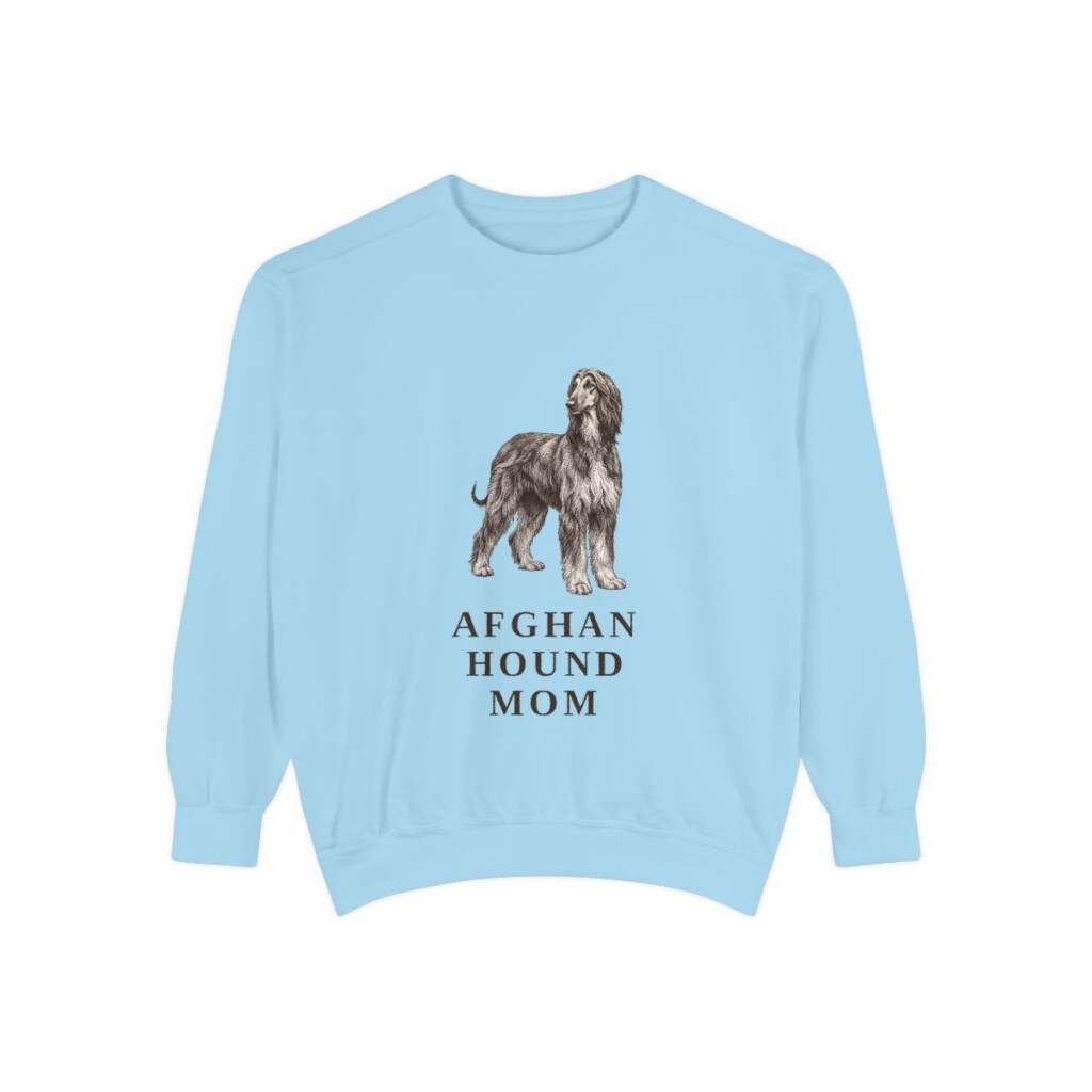 Afghan Hound Mom Sweatshirt, Chambray, front view
