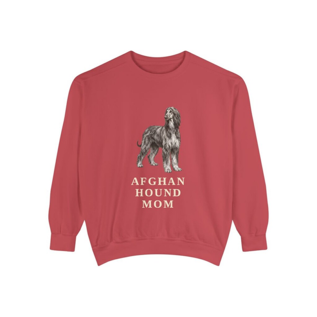 Afghan Hound Mom Sweatshirt, Crimson, front view