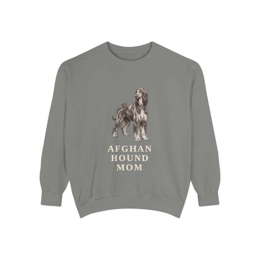 Afghan Hound Mom Sweatshirt, Grey, front view
