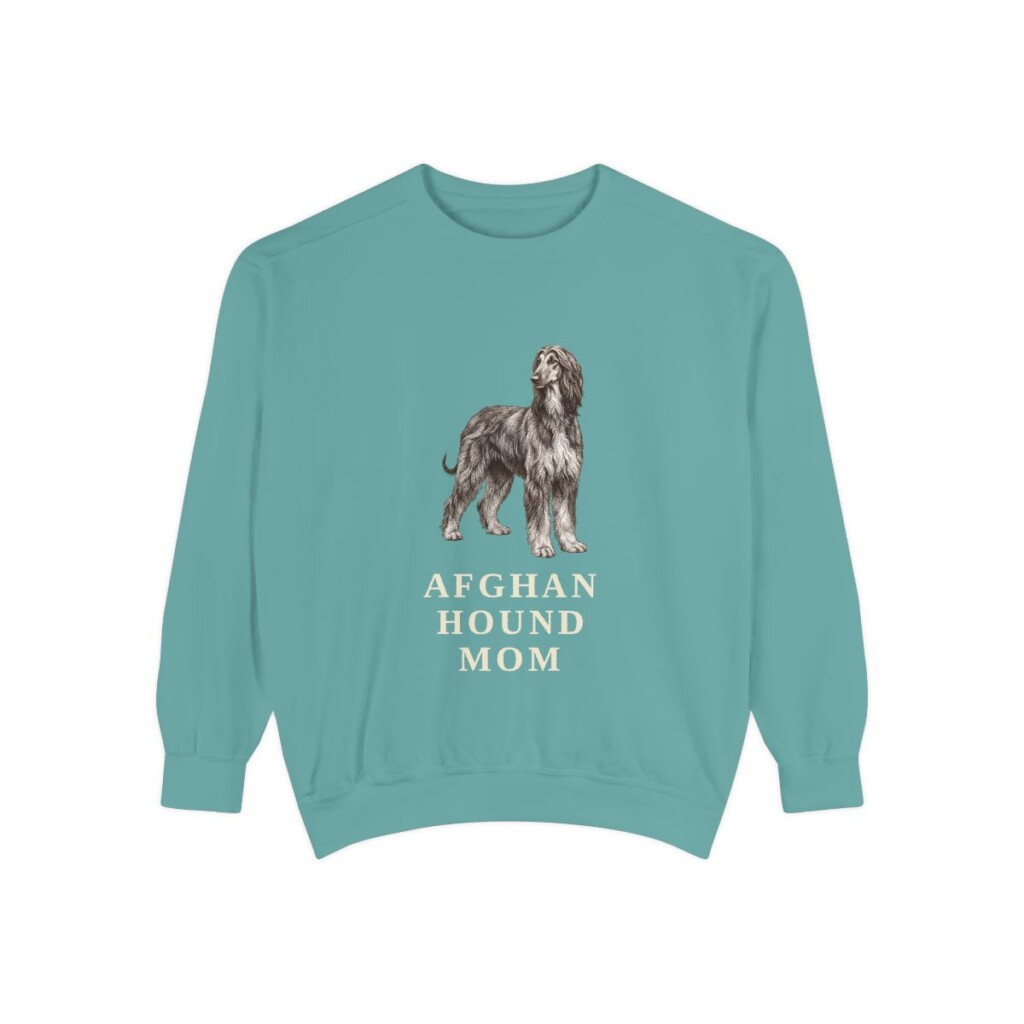 Afghan Hound Mom Sweatshirt, Seafoam, front view