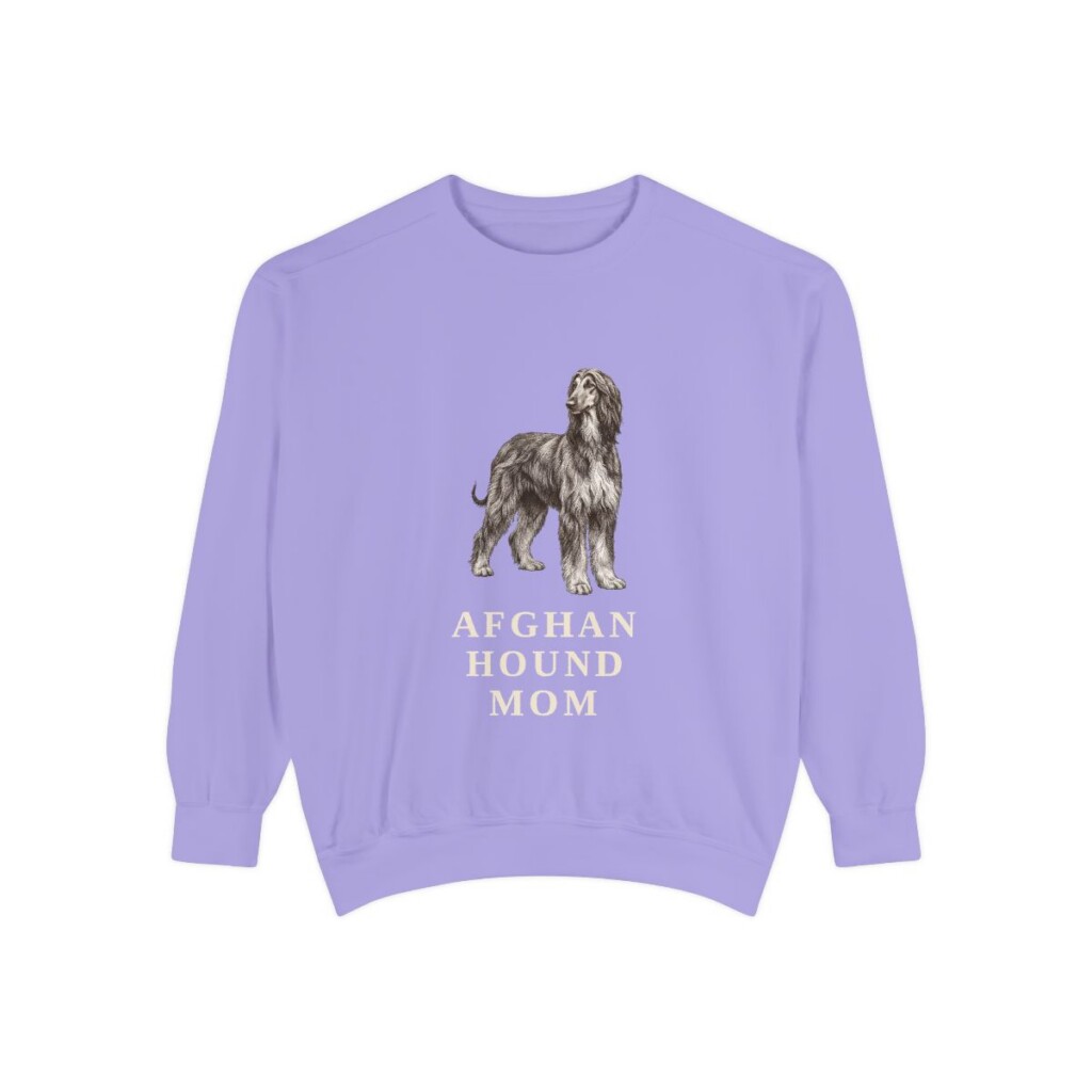 Afghan Hound Mom Sweatshirt, Violet, front view