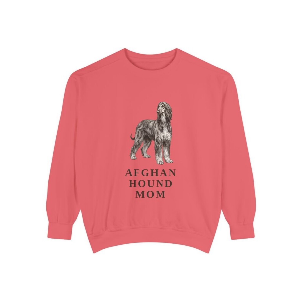 Afghan Hound Mom Sweatshirt, Watermelon, front view