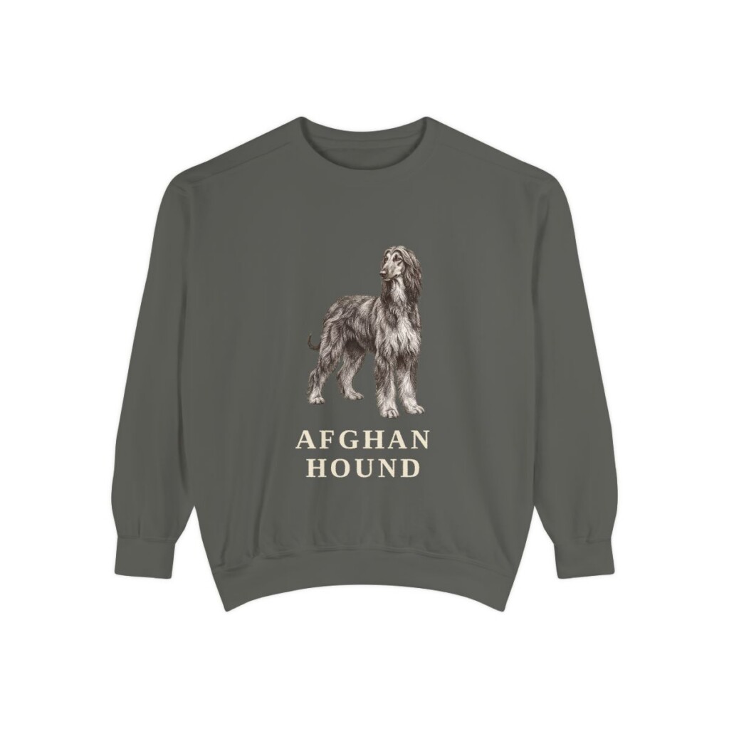 Afghan Hound Sweatshirt, Pepper, front view