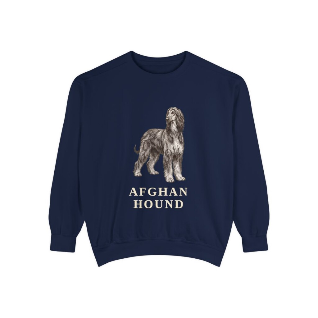 Afghan Hound Sweatshirt, True Navy, front view