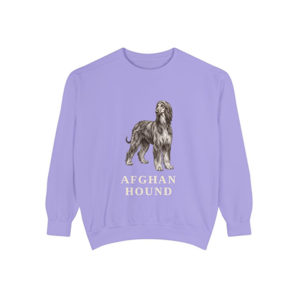 Afghan Hound Sweatshirt, Violet, front view