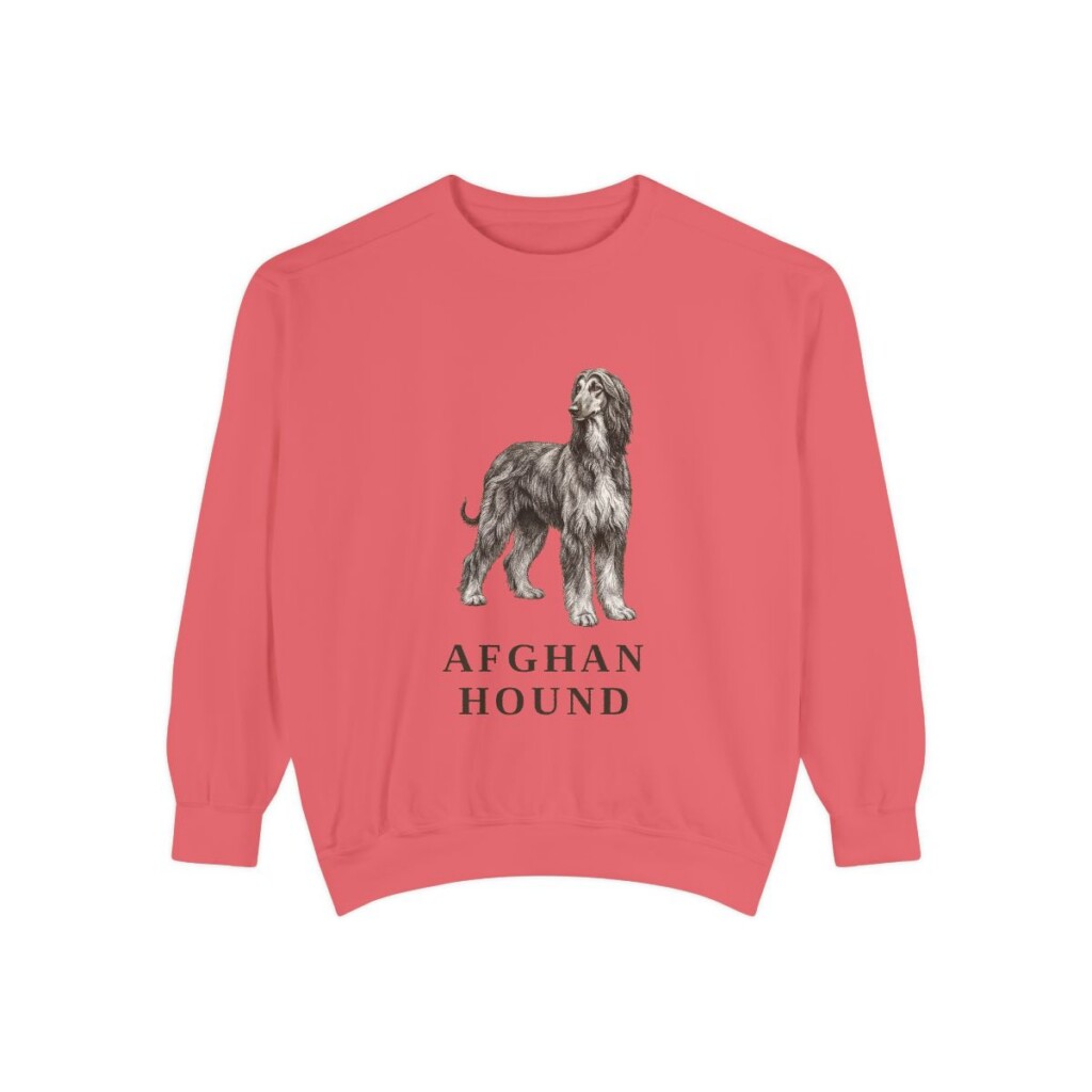 Afghan Hound Sweatshirt, Watermelon, front view