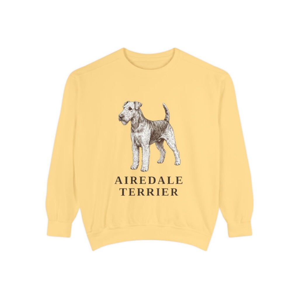 Airedale Terrier Sweatshirt, Butter, front view