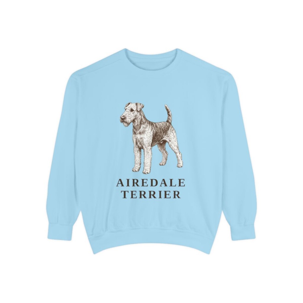 Airedale Terrier Sweatshirt, Chambray, front view