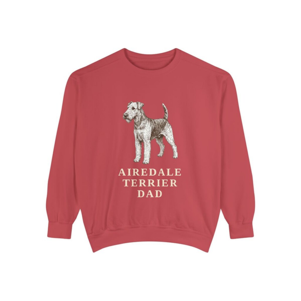 Airedale Terrier Dad Sweatshirt, Crimson, front view