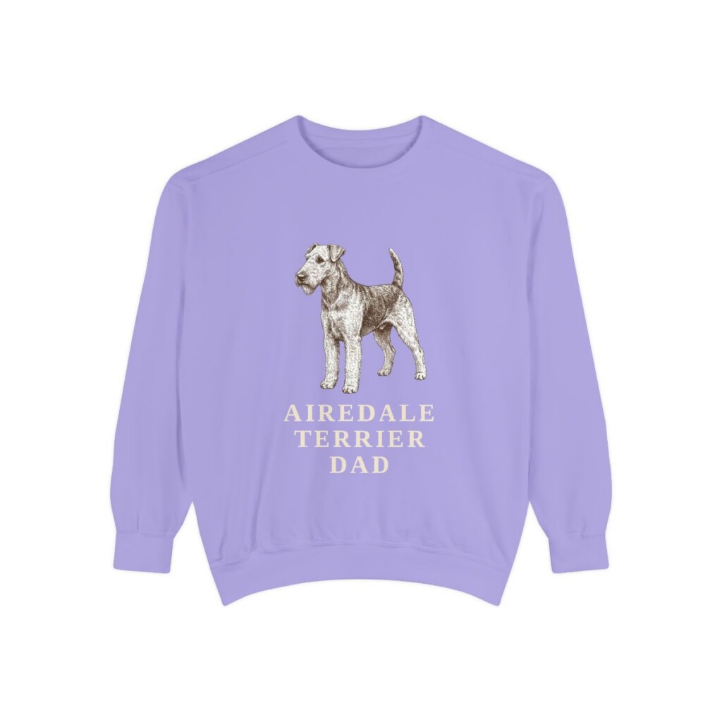 Airedale Terrier Dad Sweatshirt, Violet, front view