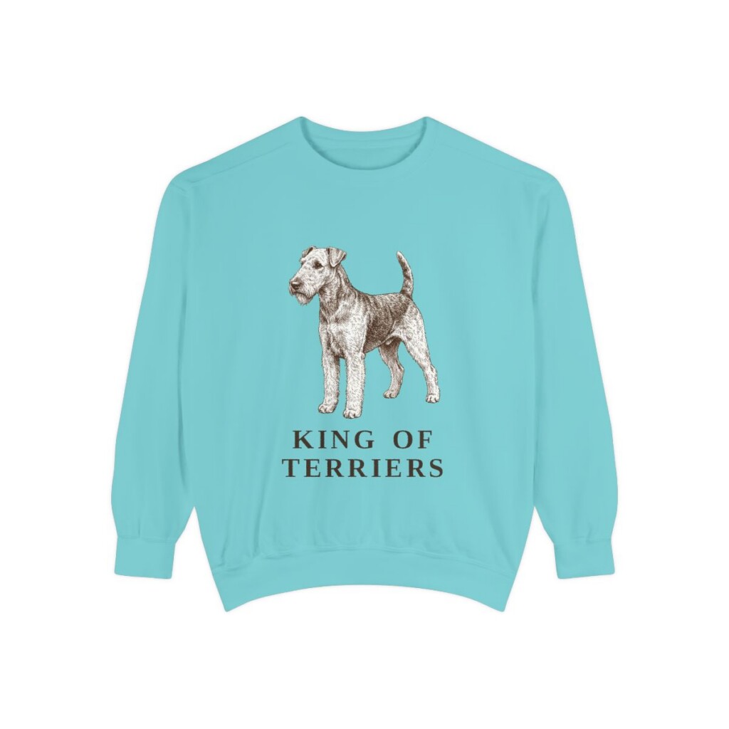 Airedale Terrier Humor Sweatshirt, Chalky Mint, front view