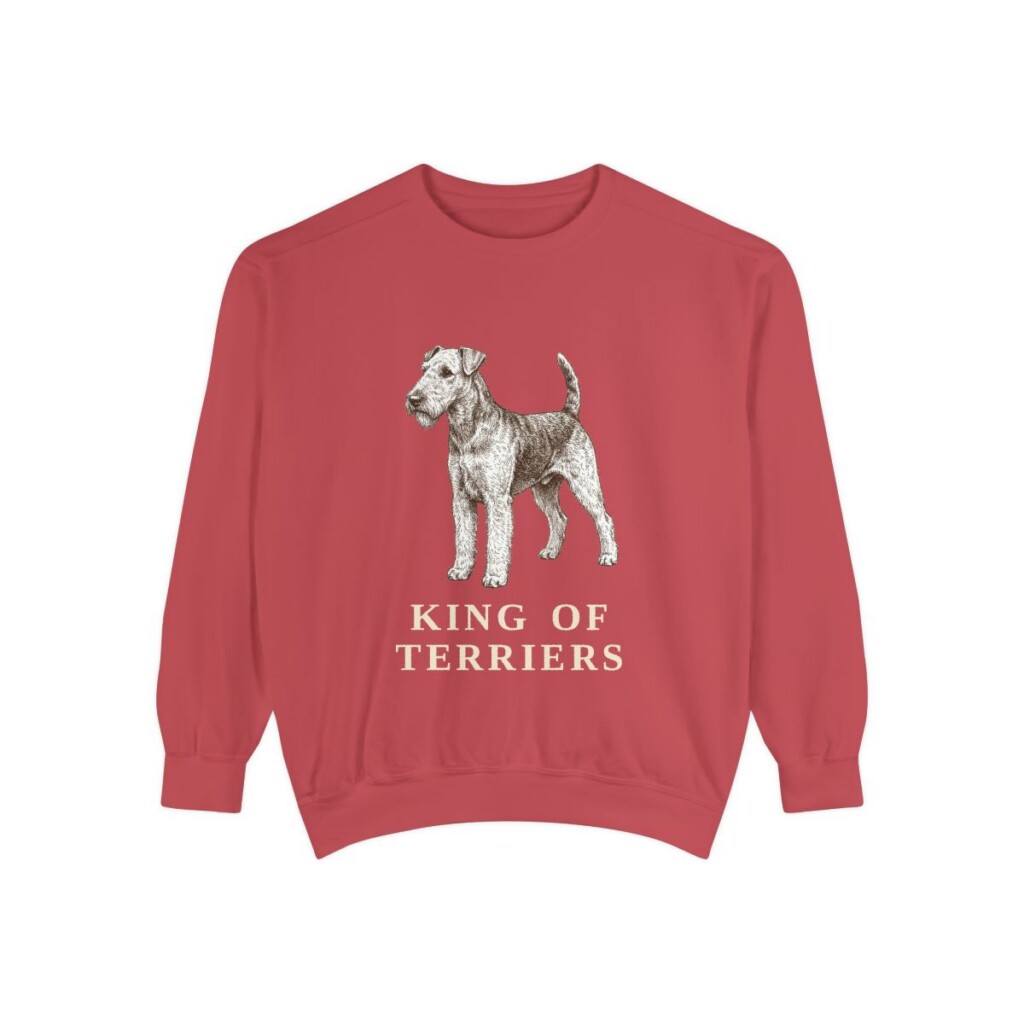 Airedale Terrier Humor Sweatshirt, Crimson, front view