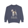 Airedale Terrier Humor Sweatshirt, Denim, front view
