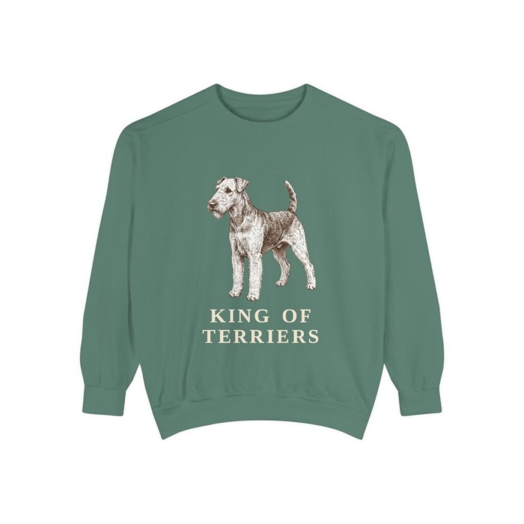 Airedale Terrier Humor Sweatshirt, Light Green, front view