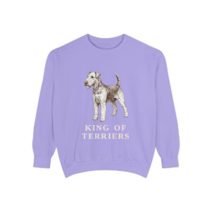 airedale-terrier-sweatshirt-humor-violet Airedale Terrier Humor Sweatshirt, Violet, front view