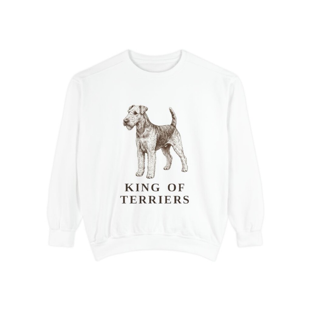 Airedale Terrier Humor Sweatshirt, White, front view