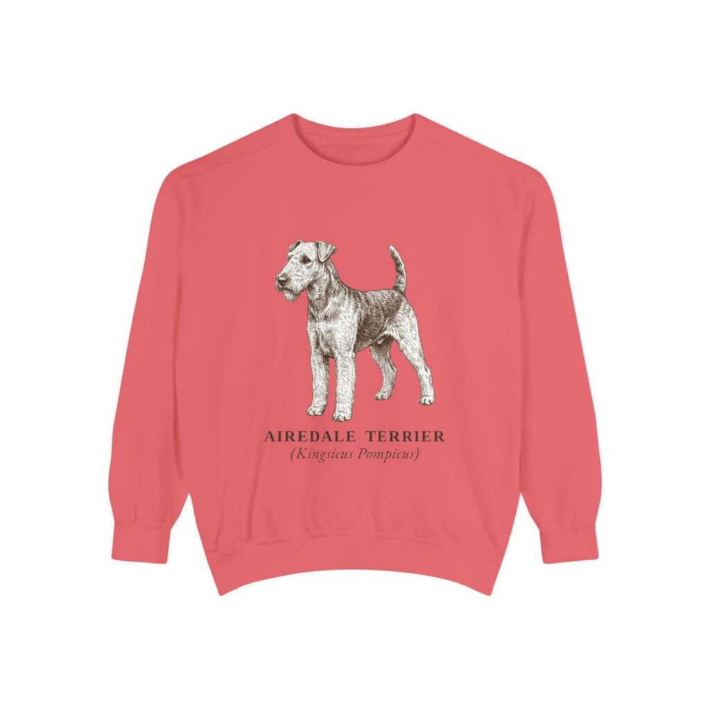 airedale-terrier-sweatshirt-latin-watermelon Airedale Terrier Latin Sweatshirt, Watermelon, front view