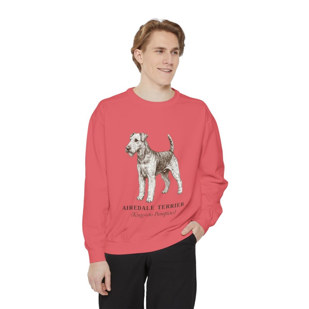 airedale-terrier-sweatshirt-latin-watermelon-person-1-front Airedale Terrier Latin Sweatshirt, Watermelon, person 1 front