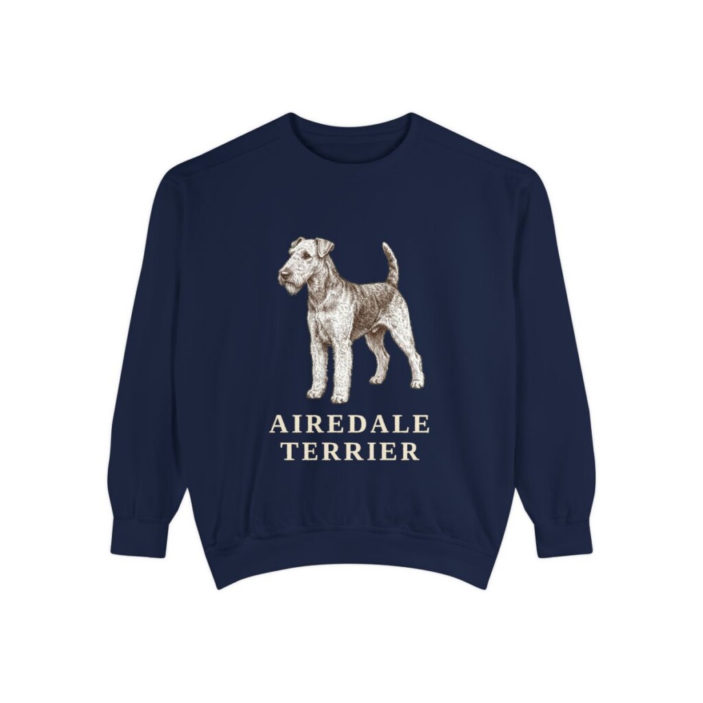 Airedale Terrier Sweatshirt, True Navy, front view