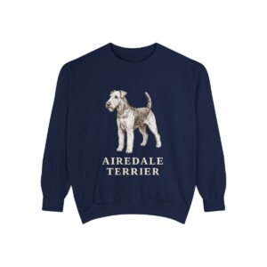 airedale-terrier-sweatshirt-true-navy Airedale Terrier Sweatshirt, True Navy, front view